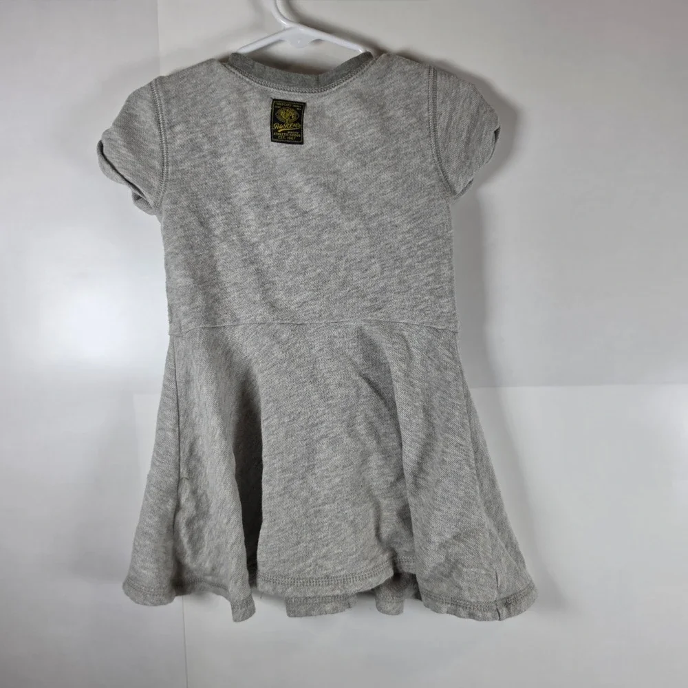 Polo Ralph Lauren Girls Heather Gray French Terry Sweatshirt‎ Dress 2T Wildcats